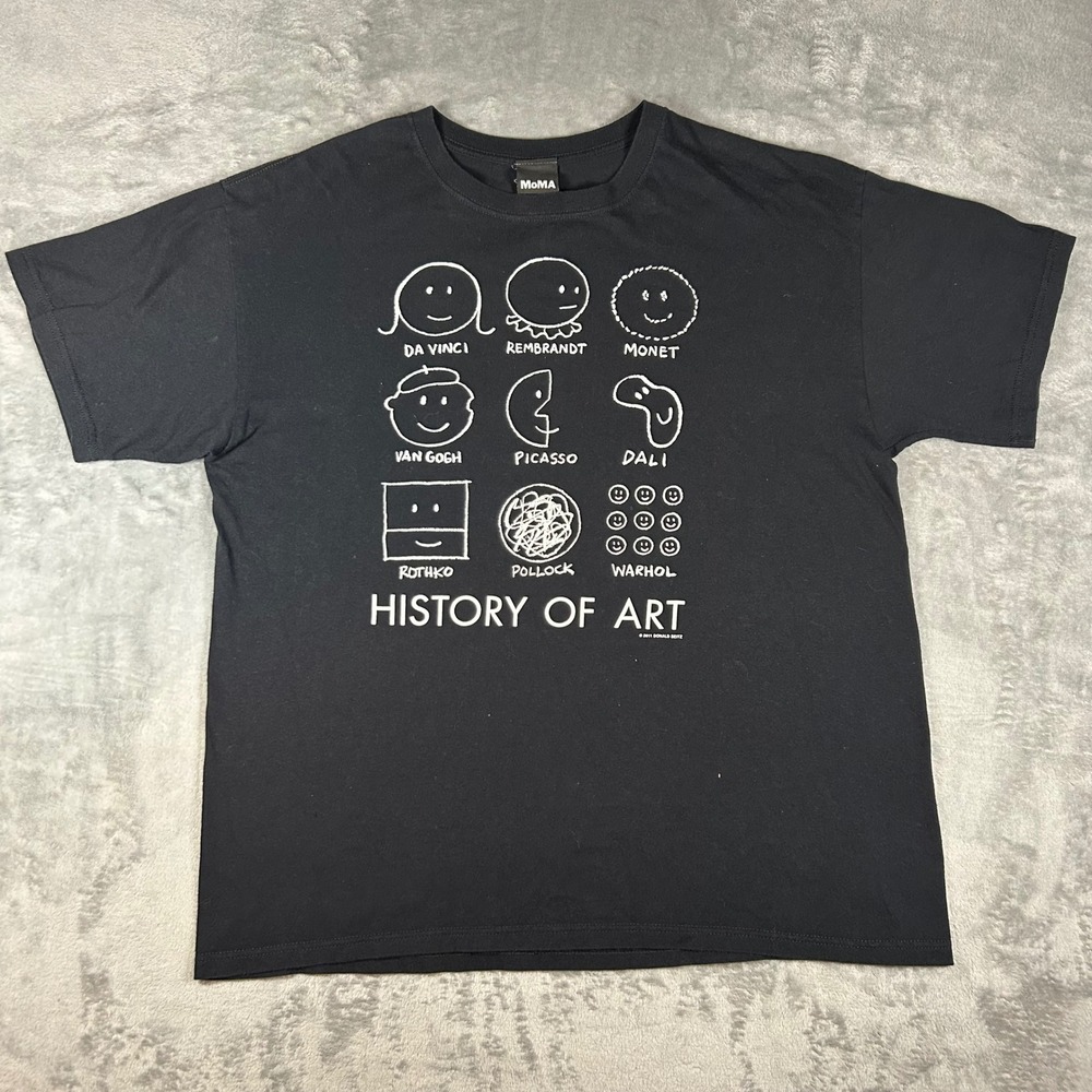 MoMA History of Art T-Shirt Mens XL Black Donald Seitz Graphic Tee Museum Art